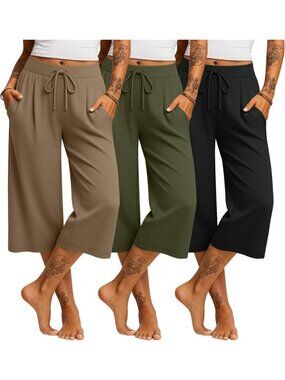 Women's Wide Leg Capri Pants - Stylish & Comfortable, Perfect for Any Occasion